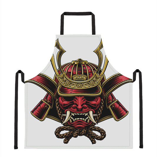 Japanese Samurai Helmet Print Apron