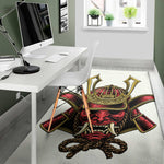 Japanese Samurai Helmet Print Area Rug