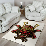 Japanese Samurai Helmet Print Area Rug