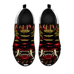 Japanese Samurai Helmet Print Black Sneakers