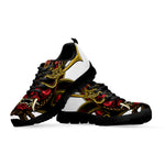 Japanese Samurai Helmet Print Black Sneakers