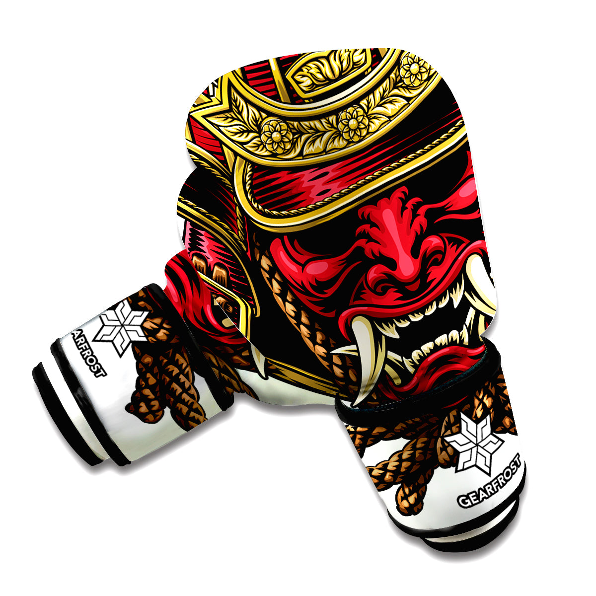 Japanese Samurai Helmet Print Boxing Gloves