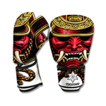 Japanese Samurai Helmet Print Boxing Gloves