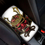 Japanese Samurai Helmet Print Car Center Console Cover