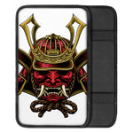 Japanese Samurai Helmet Print Car Center Console Cover