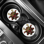 Japanese Samurai Helmet Print Car Coasters