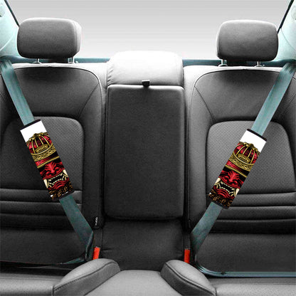 Japanese Samurai Helmet Print Car Seat Belt Covers