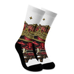 Japanese Samurai Helmet Print Crew Socks