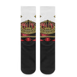 Japanese Samurai Helmet Print Crew Socks