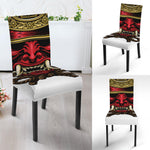 Japanese Samurai Helmet Print Dining Chair Slipcover