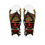 Japanese Samurai Helmet Print Flip Flops