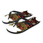 Japanese Samurai Helmet Print Flip Flops