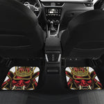 Japanese Samurai Helmet Print Front and Back Car Floor Mats