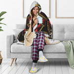 Japanese Samurai Helmet Print Hooded Blanket