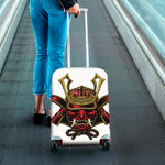 Japanese Samurai Helmet Print Luggage Cover