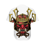 Japanese Samurai Helmet Print Men's Baseball Jersey