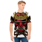 Japanese Samurai Helmet Print Men's T-Shirt