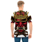 Japanese Samurai Helmet Print Men's T-Shirt