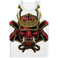 Japanese Samurai Helmet Print Men's Tank Top