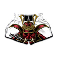 Japanese Samurai Helmet Print Muay Thai Boxing Shorts