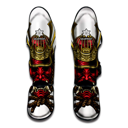 Japanese Samurai Helmet Print Muay Thai Shin Guard