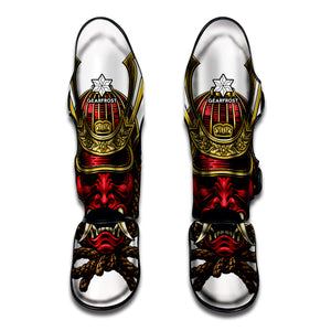 Japanese Samurai Helmet Print Muay Thai Shin Guard