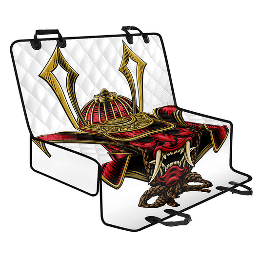 Japanese Samurai Helmet Print Pet Car Back Seat Cover