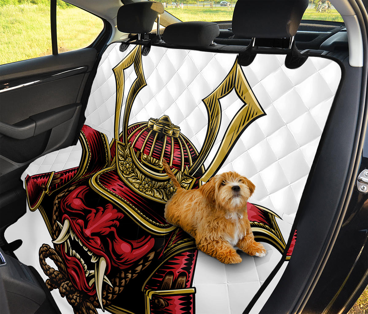 Japanese Samurai Helmet Print Pet Car Back Seat Cover