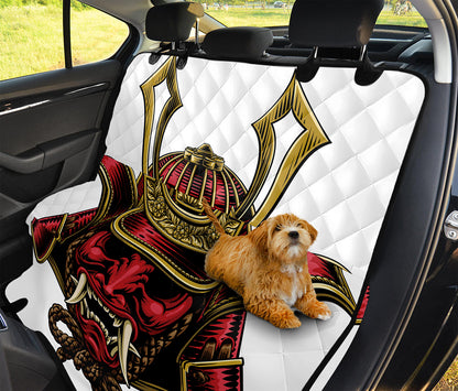 Japanese Samurai Helmet Print Pet Car Back Seat Cover