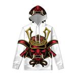 Japanese Samurai Helmet Print Pullover Hoodie