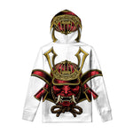Japanese Samurai Helmet Print Pullover Hoodie