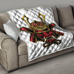 Japanese Samurai Helmet Print Quilt