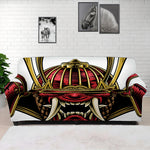 Japanese Samurai Helmet Print Sofa Cover