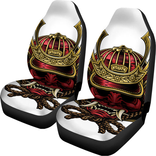 Japanese Samurai Helmet Print Universal Fit Car Seat Covers