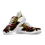 Japanese Samurai Helmet Print White Sneakers