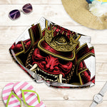 Japanese Samurai Helmet Print Women's Shorts
