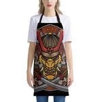 Japanese Samurai Mask Print Apron