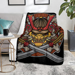 Japanese Samurai Mask Print Blanket