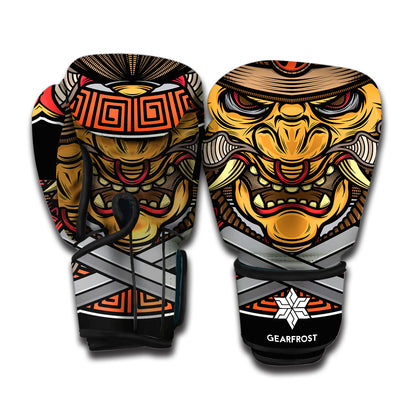 Japanese Samurai Mask Print Boxing Gloves