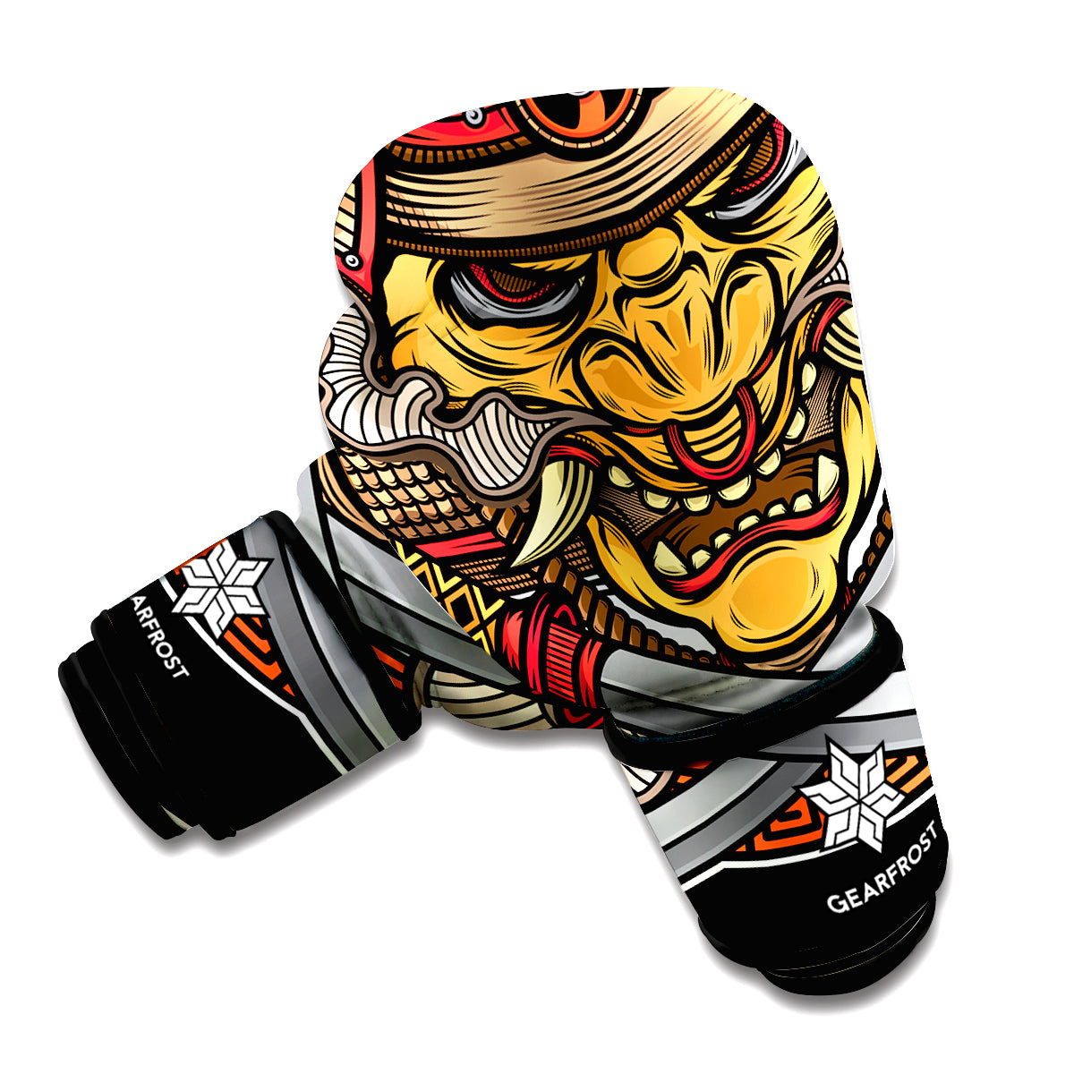 Japanese Samurai Mask Print Boxing Gloves