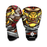 Japanese Samurai Mask Print Boxing Gloves