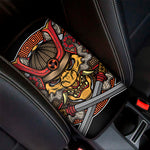 Japanese Samurai Mask Print Car Center Console Cover
