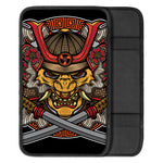 Japanese Samurai Mask Print Car Center Console Cover