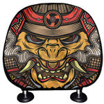 Japanese Samurai Mask Print Car Headrest Covers