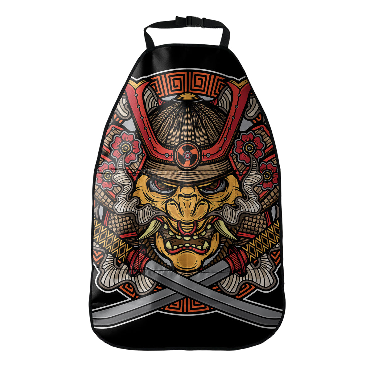 Japanese Samurai Mask Print Car Seat Organizers