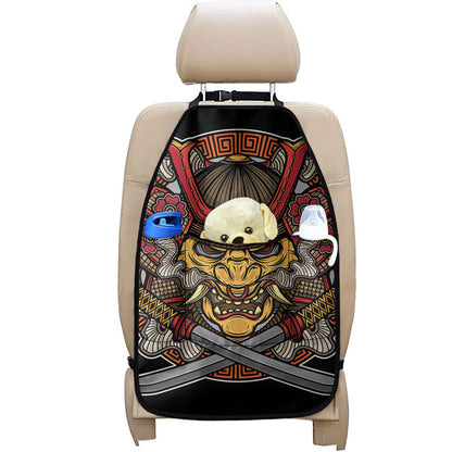 Japanese Samurai Mask Print Car Seat Organizers