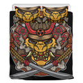 Japanese Samurai Mask Print Duvet Cover Bedding Set