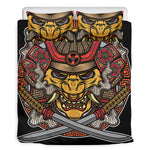 Japanese Samurai Mask Print Duvet Cover Bedding Set