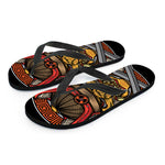 Japanese Samurai Mask Print Flip Flops