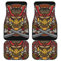 Japanese Samurai Mask Print Front and Back Car Floor Mats